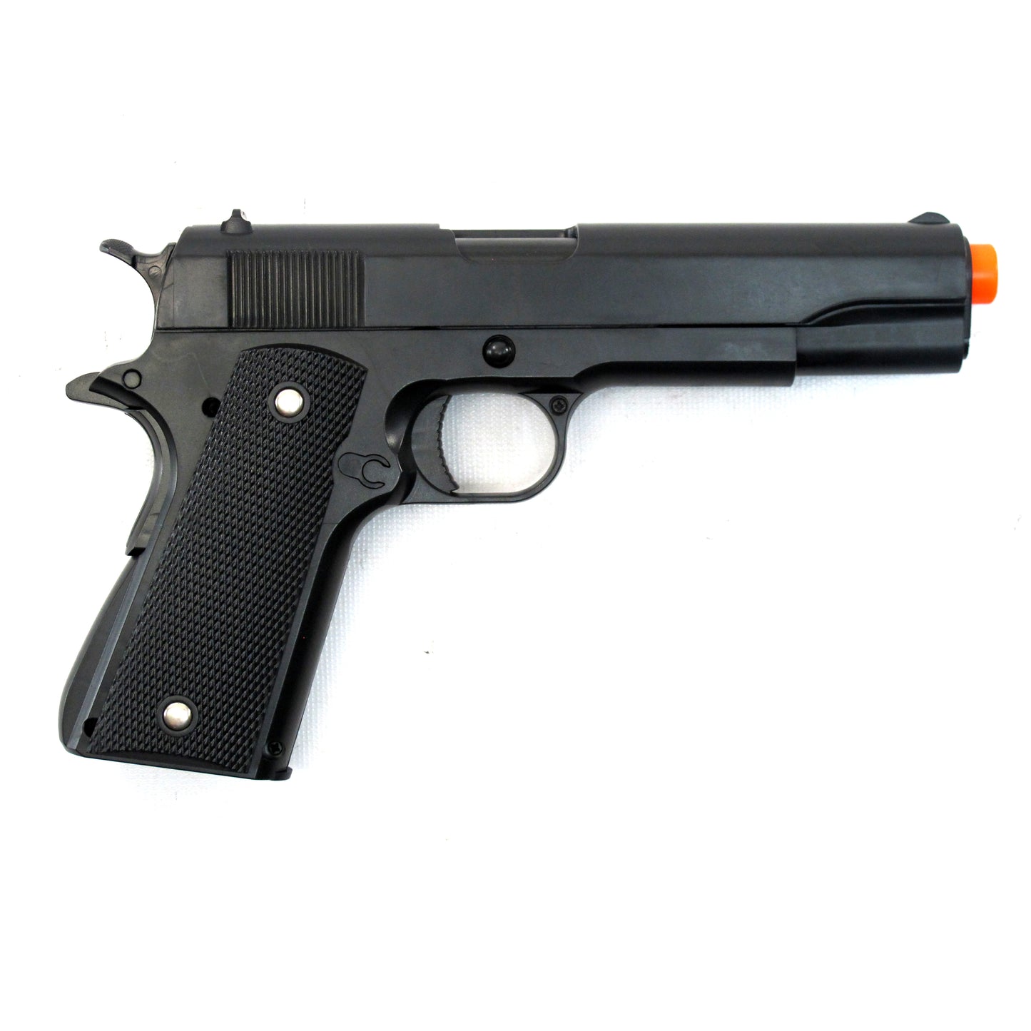 BBTac 1911 Airsoft Pistol Handgun Replica Spring Loaded with Realistic Working Hammer, Saftey grip and Magazine (Black Tactical)