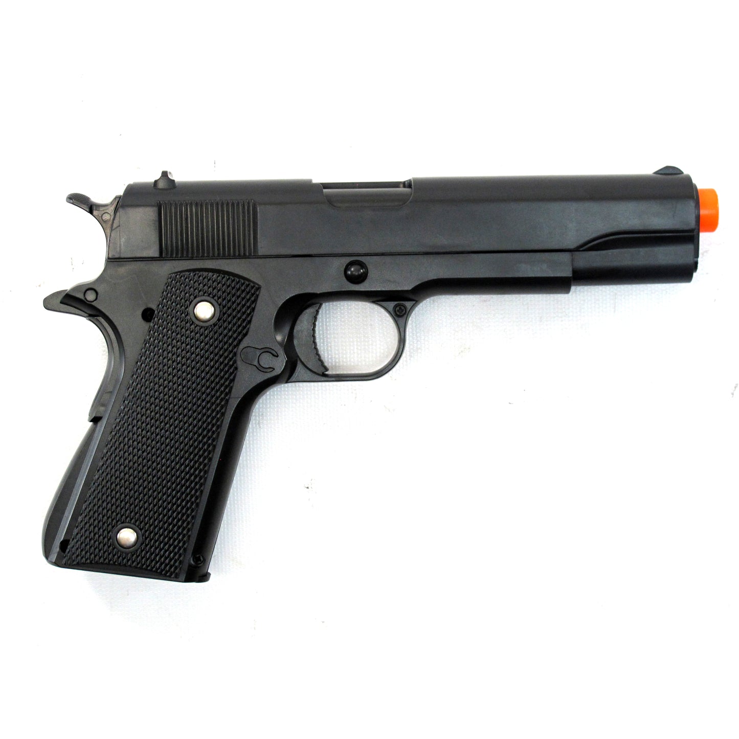 BBTac 1911 Airsoft Pistol Handgun Replica Spring Loaded with Realistic Working Hammer, Saftey grip and Magazine (Black Tactical)