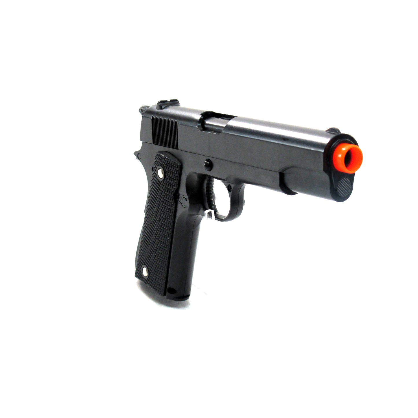 BBTac 1911 Airsoft Pistol Handgun Replica Spring Loaded with Realistic Working Hammer, Saftey grip and Magazine (Black Tactical)