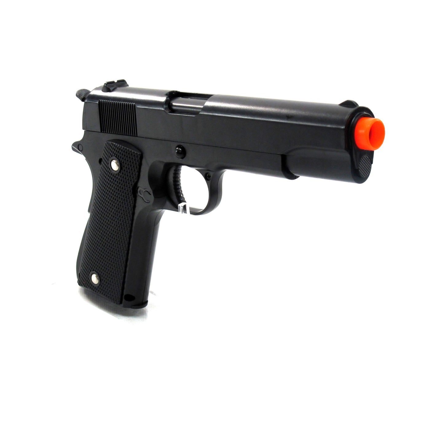 BBTac 1911 Airsoft Pistol Handgun Replica Spring Loaded with Realistic Working Hammer, Saftey grip and Magazine (Black Tactical)