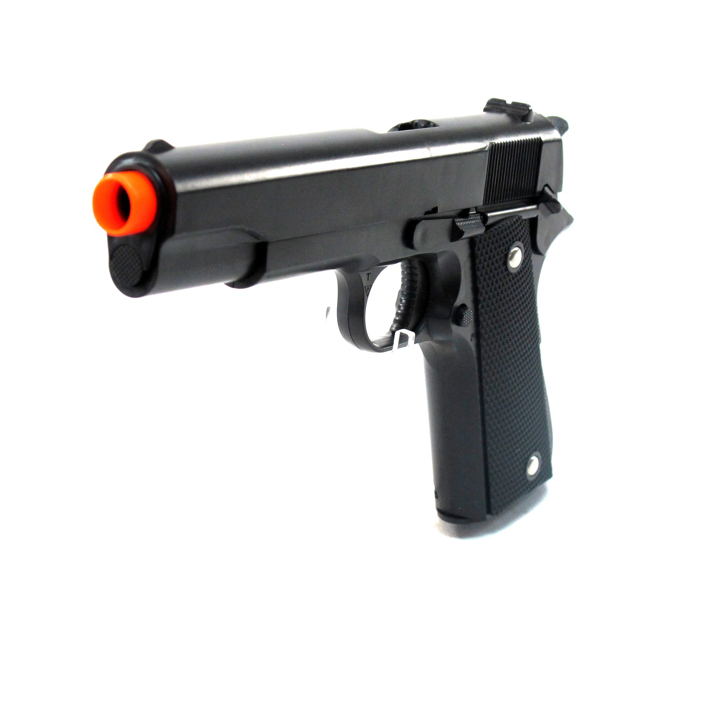 BBTac 1911 Airsoft Pistol Handgun Replica Spring Loaded with Realistic Working Hammer, Saftey grip and Magazine (Black Tactical)