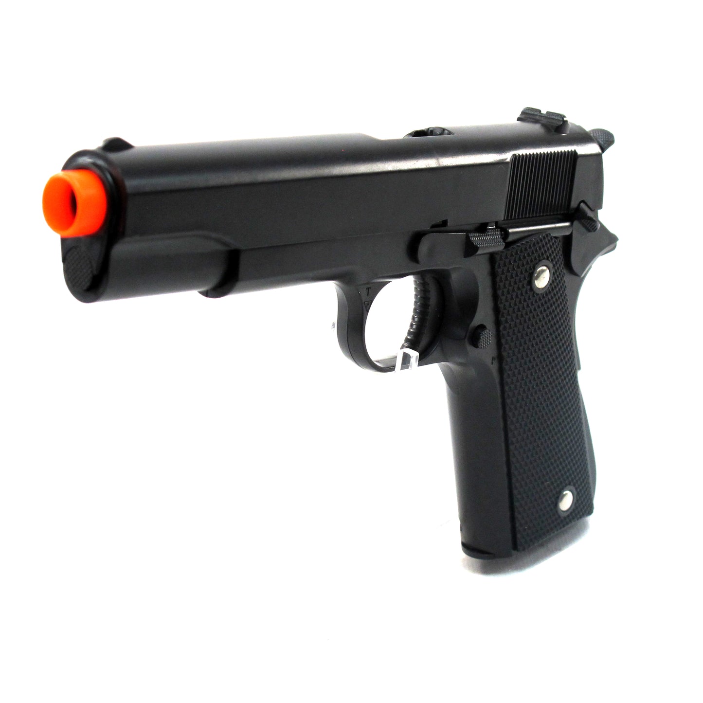 BBTac 1911 Airsoft Pistol Handgun Replica Spring Loaded with Realistic Working Hammer, Saftey grip and Magazine (Black Tactical)