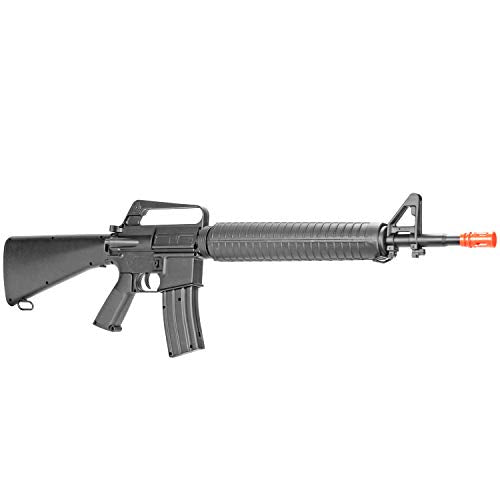 BBTac M16A2 Vietnam War Replica Airsoft Rifle | Spring Action Airsoft Gun for Target Shooting, Training & MilSim Games | Authentic Design with Durable Construction | M16-A2 Variant Round Handguard