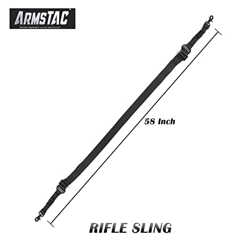 ARMSTAC Two Point Rifle Sling MX-2 2-Point Battle Gun Shoulder Strap with Steel Clip + Lfetime Warranty