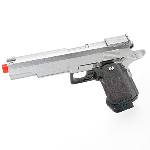 bbtac airsoft pistol bt-g1911 silver 1911 airsoft spring powered pistol gun, zinc alloy construction, aim sights, 300+ fps, with bbtac warranty & tech support(Airsoft Gun)