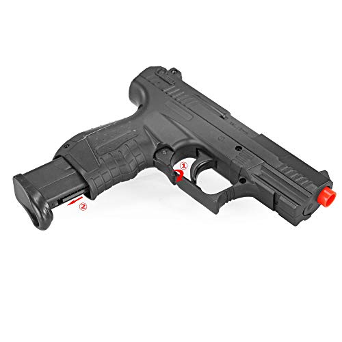 BBTac Airsoft Pistol - Metal Slide Airsoft Gun Spring Powered 240 FPS, Metal Alloy Construction (Black)