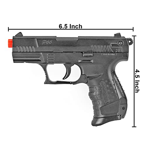 BBTac Airsoft Pistol - Metal Slide Airsoft Gun Spring Powered 240 FPS, Metal Alloy Construction (Black)