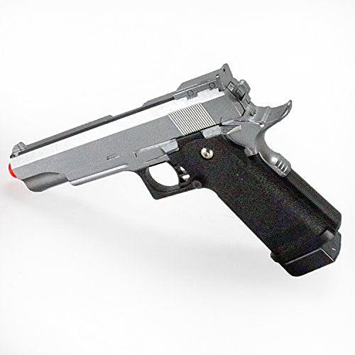 bbtac airsoft pistol bt-g1911 silver 1911 airsoft spring powered pistol gun, zinc alloy construction, aim sights, 300+ fps, with bbtac warranty & tech support(Airsoft Gun)