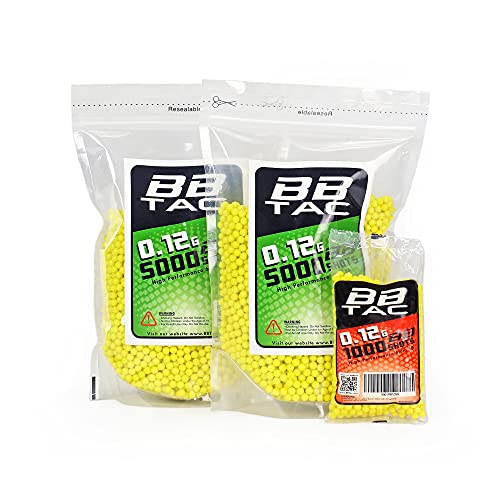 BBTac Airsoft BBS .12g 11,000 Rounds 6mm for Airsoft Guns BB Pellets Ammo 0.12 Gram Light Weight