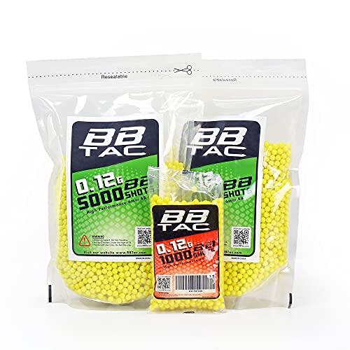 BBTac Airsoft BBS .12g 11,000 Rounds 6mm for Airsoft Guns BB Pellets Ammo 0.12 Gram Light Weight