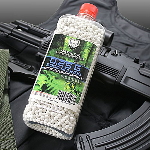 MetalTac Airsoft BBS .25g 5000 Bottle Biodegradable 6mm for Airsoft Guns Perfect Grade Percision Accurate BB Pellets Environment Earth Friendly
