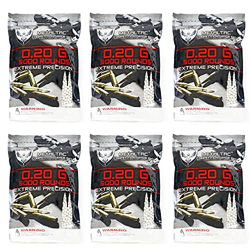 MetalTac® Airsoft BBS 0.20g 30,000 Round 6mm BBS Airsoft Pellets for Airsoft bb Guns