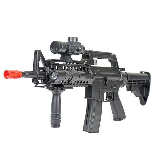 BBTac Airsoft Gun M4 Powerful Rifle, Spring Loaded Easy to use, Great for Beginner, Starter Pack Game Play