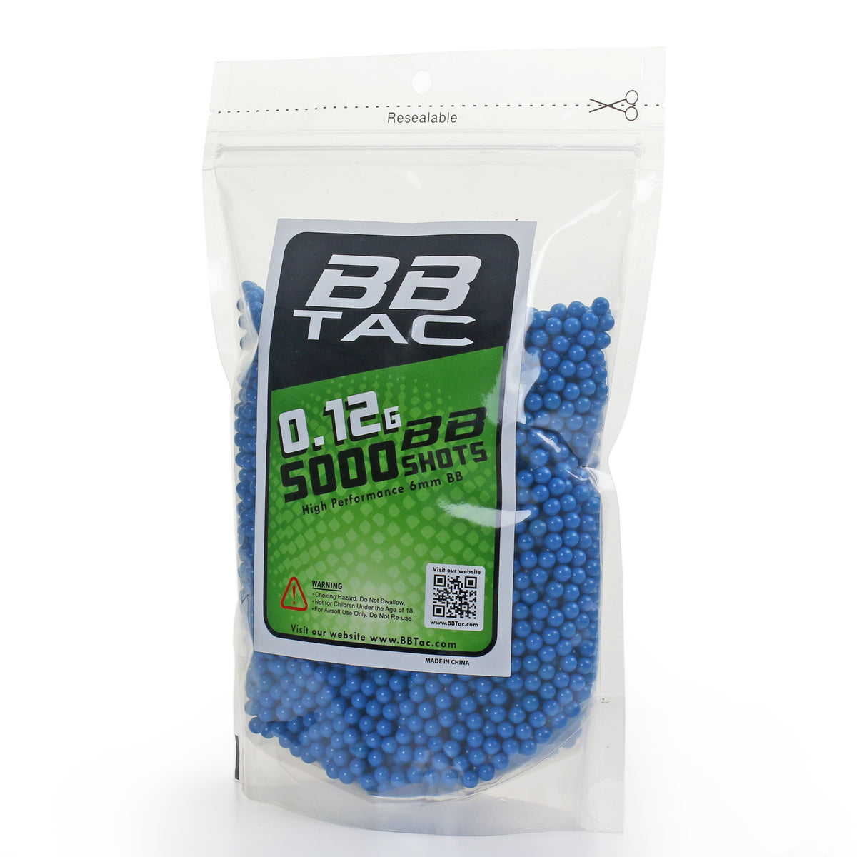 BBTac 10000 Rounds .12g 6mm BBs for Airsoft Guns (Blue) (Pack of 2, 5000 Bag)