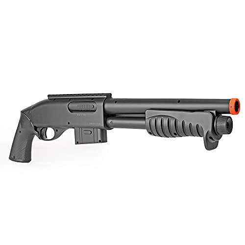 BBTac Airsoft Shotgun Shorty Pump Action Spring Airsoft Gun M401 Powerful FPS with Clip