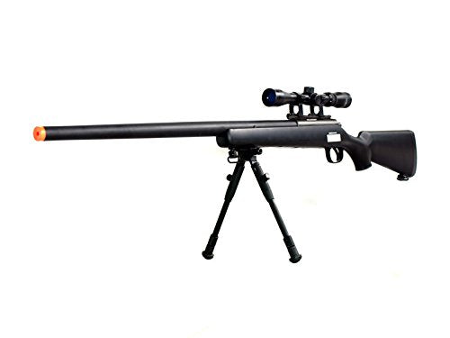 BBTac Airsoft Sniper Rifle VSR-10 - Bolt Action Powerful Spring Airsoft Gun with Hunting Scope and Bipod