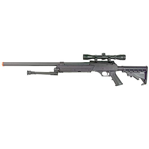 BBTac Powerful And Precision Spring Airsoft Sniper Rifle Gun, Heavy Weight with 3x Scope and Bipod