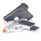 BBTac Airsoft Spring Pistol 328 Silver and Black Dual Air Soft Sub-Compact Mini Pocket Pistols Spring Airsoft Gun