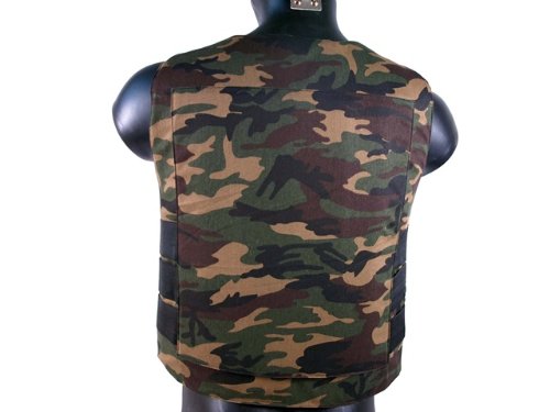 BBTac Airsoft Protection Vest, Padded Cushion (Woodland Camo)
