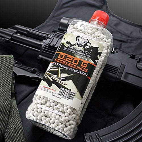 MetalTac Airsoft BBS .20g 5000 Bottle 6mm for Airsoft Guns Perfect Grade Percision Accurate BB Pellets