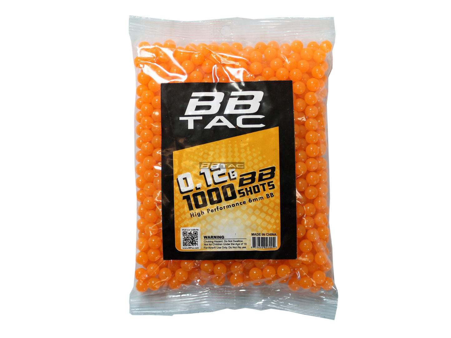 BBTac 1000 Bag .12g 6mm BBs for Airsoft Guns (Orange)